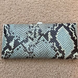Lodis Blue and Black Snakeskin Wallet